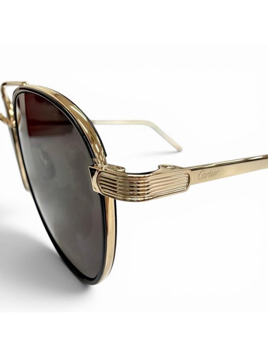 Cartier C de Cartier Two Bridge Sunglasses Gold Black Demo Lens Eyewear main image 12